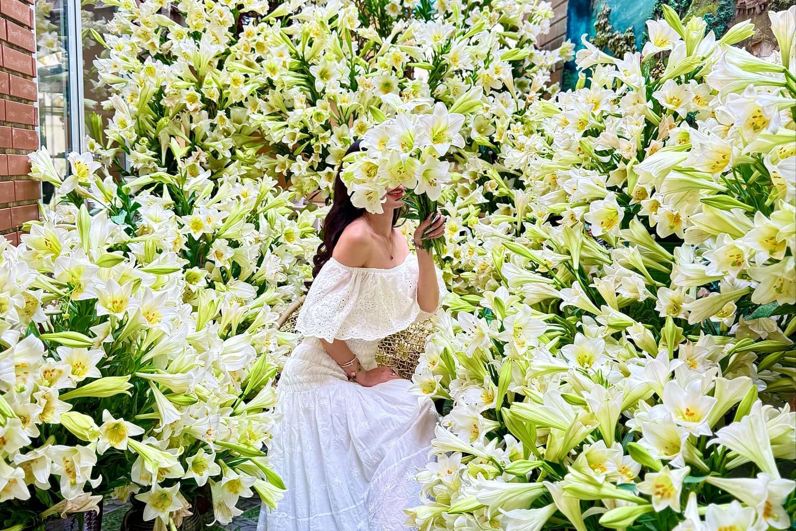 Nguoi phu nu Hai Phong cam 2.000 bong loa ken trong khuon vien nha hinh anh