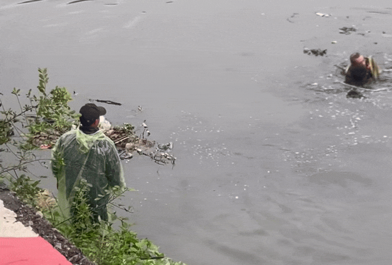 Chang trai lao xuong song cuu cu ong giua troi ret 10 do C hinh anh