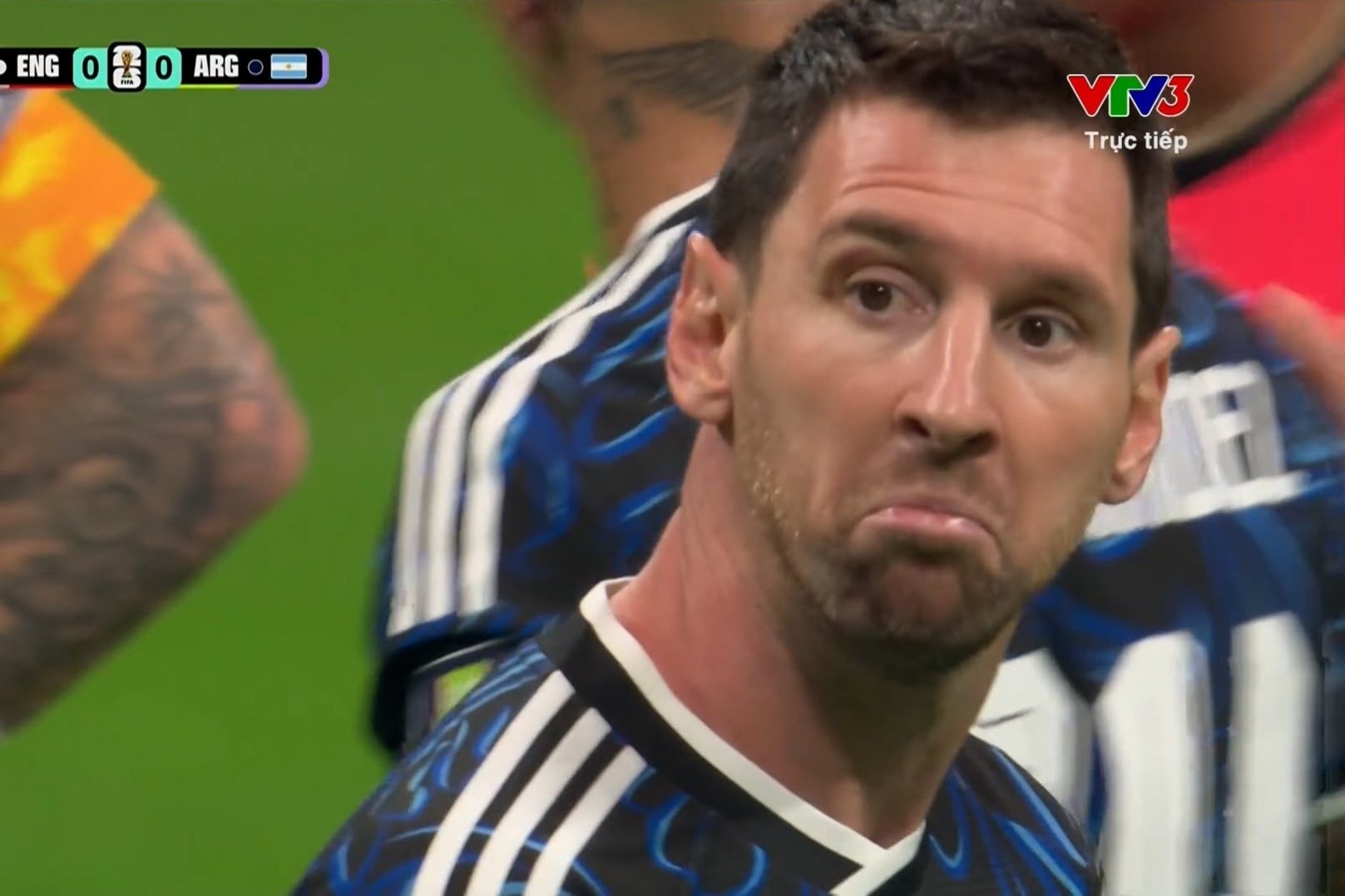 Biểu cảm của Messi khi bán kết 'căng như dây đàn' từ phút thứ 3