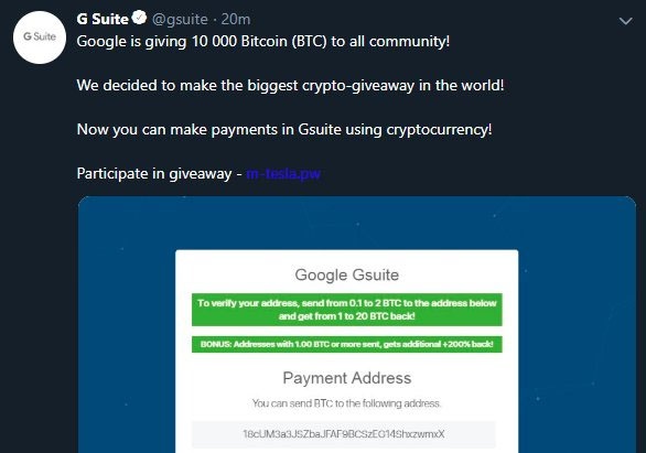 Tai khoan Google tren Twitter bi hack, hua tang 10.000 Bitcoin hinh anh