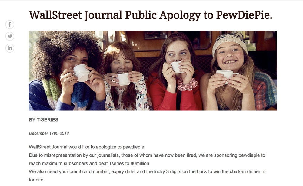 fan pewdiepie hack wall street journal ảnh 1 fan pewdiepie hack wall street journal anh 1