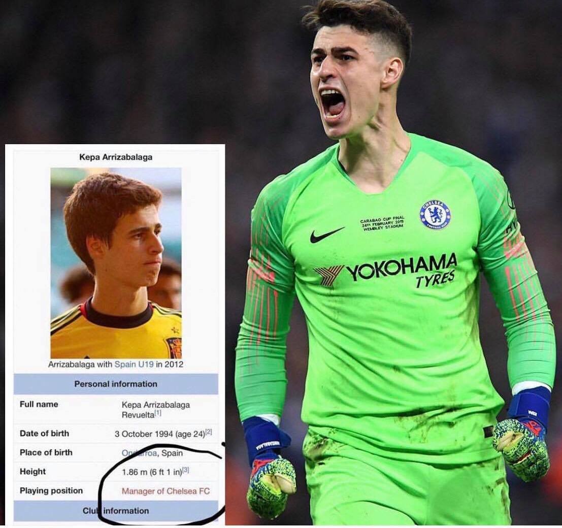 kepa bị chế nhạo vì cãi lời huấn luyện viên chelsea ảnh 2 kepa bi che nhao vi cai loi huan luyen vien chelsea anh 2