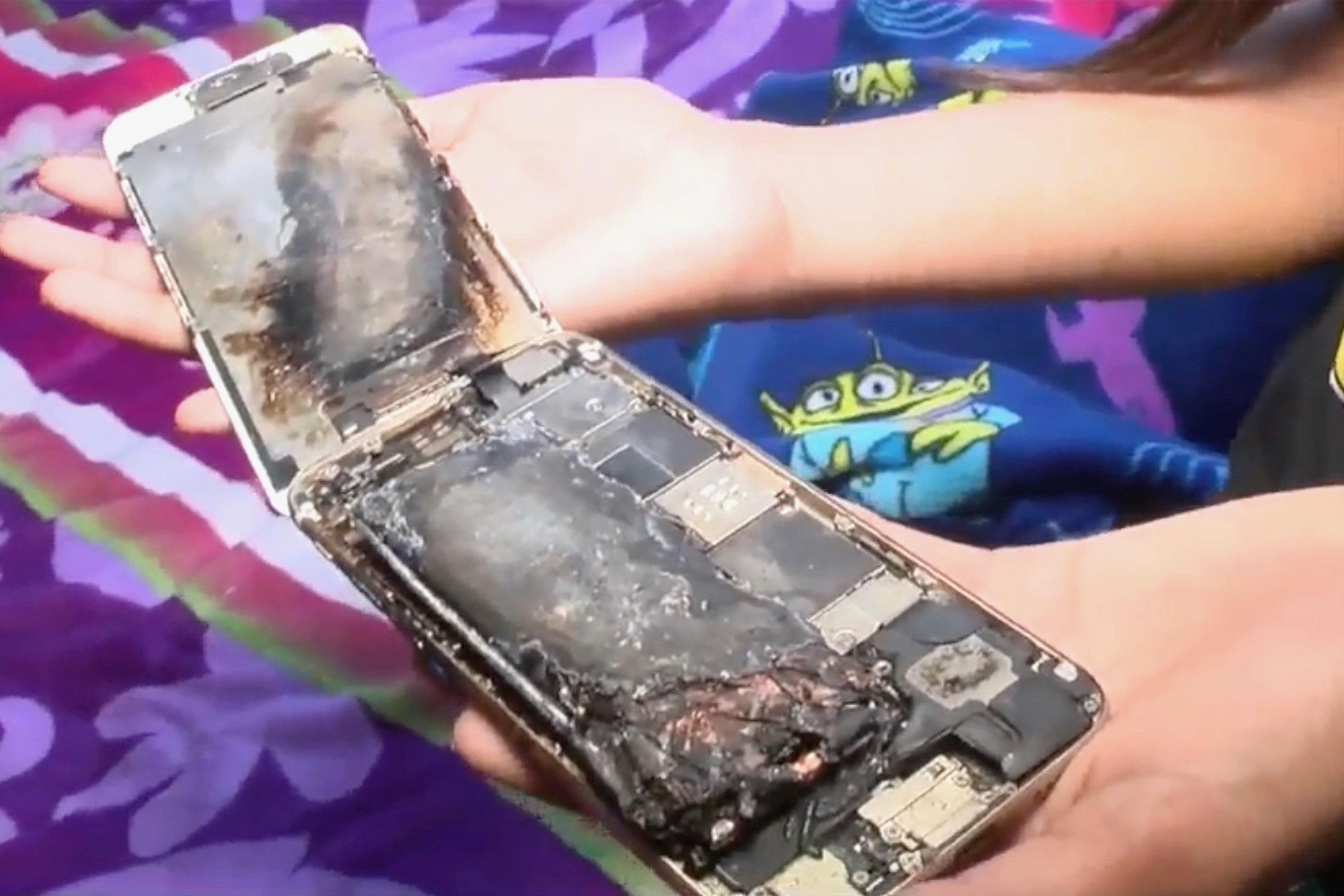 iPhone 6 boc chay tren tay be gai 11 tuoi hinh anh