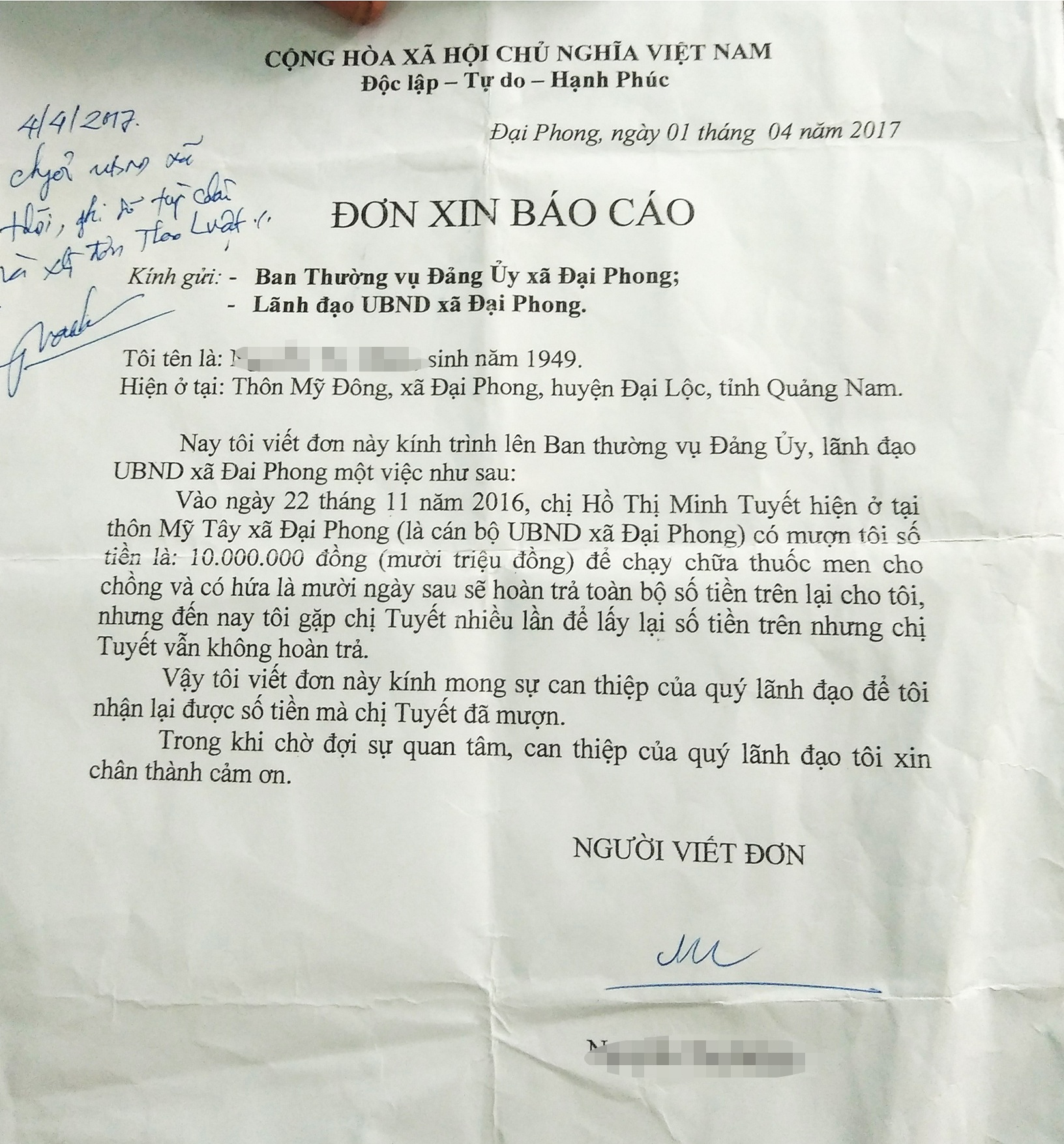 Nu can bo xa bi to quyt no cua nguoi dan o Quang Nam anh 1