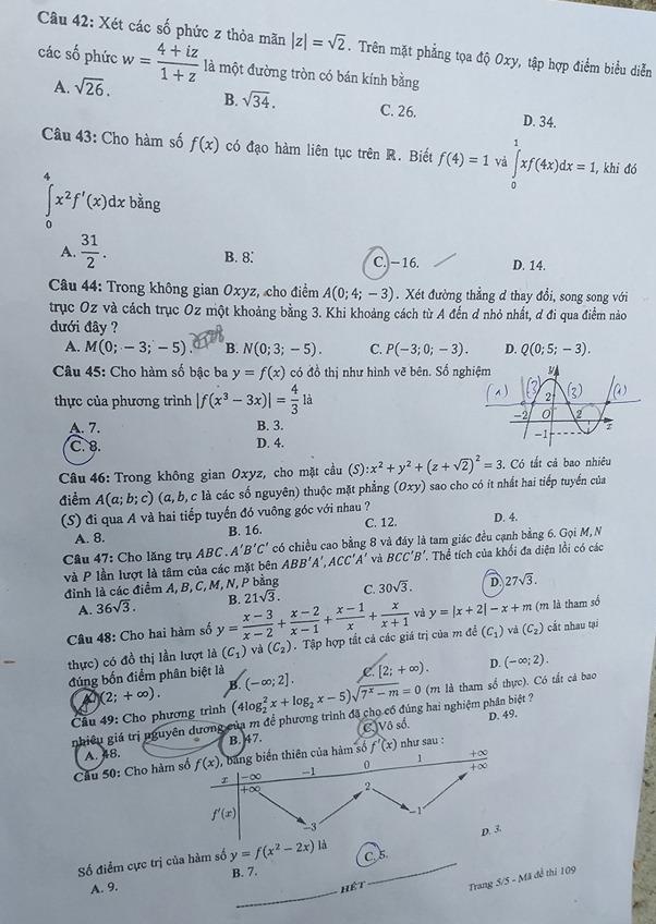 đáp án môn Toán ảnh 5 dap an mon Toan anh 5