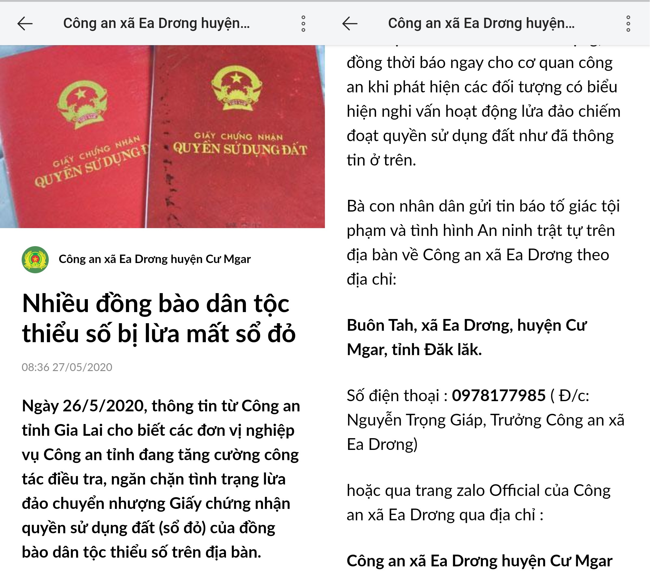 dung zalo canh bao nguoi dan anh 1