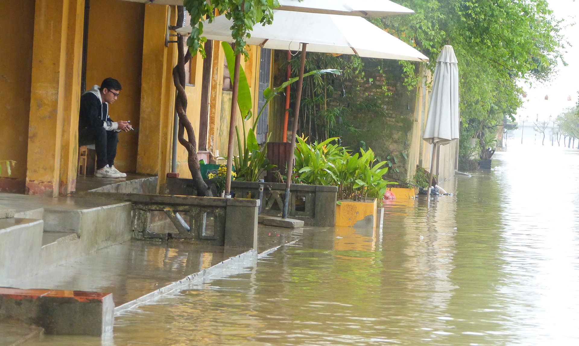 Pho co Hoi An ngap do mua lon hinh anh