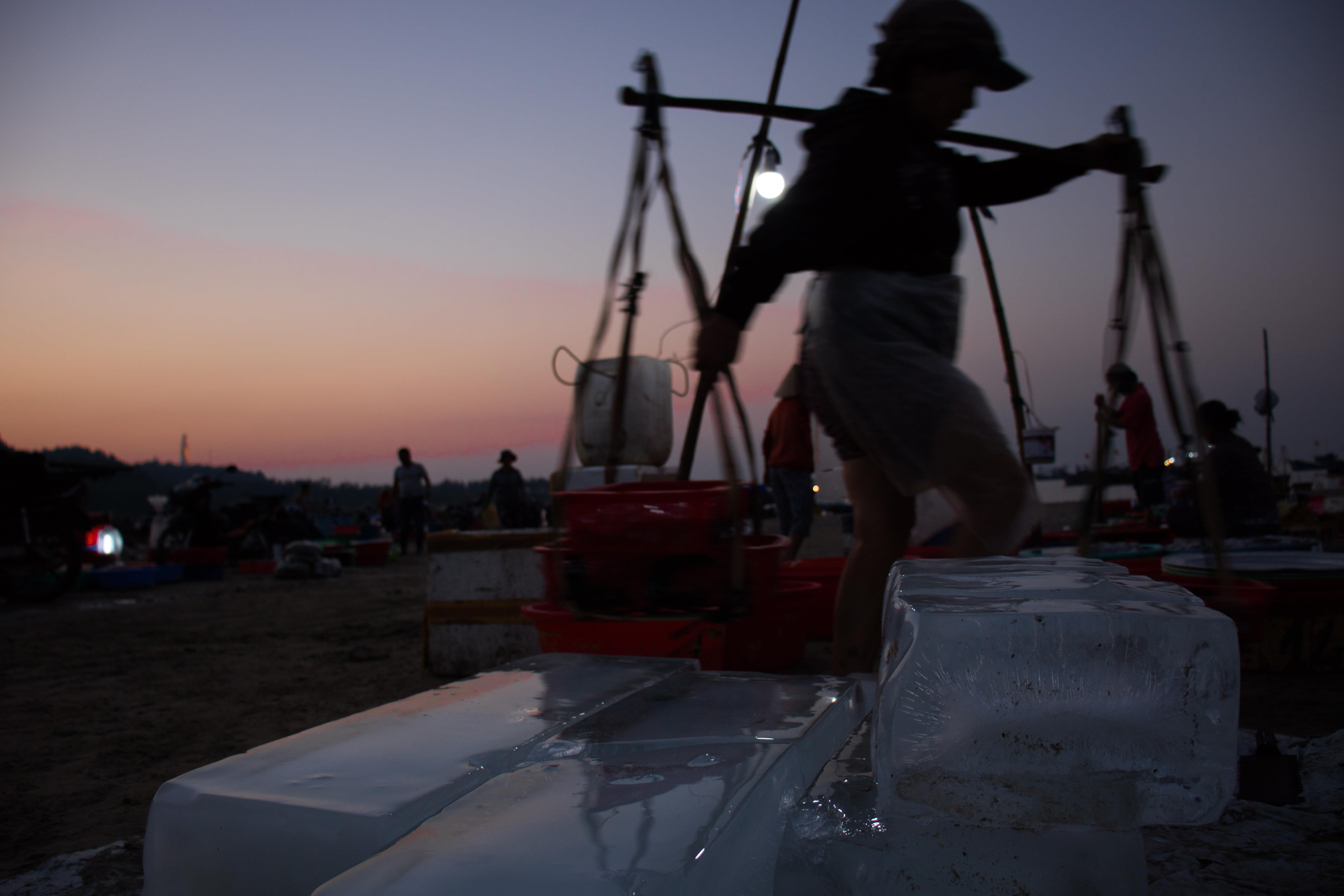 Nhung me ca len bo luc tinh mo o bai bien Son Tra hinh anh