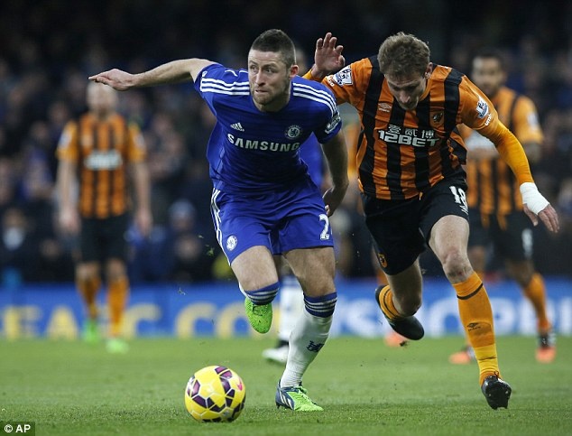 Trung vệ - Gary Cahill (Chelsea - 32 trận, 1 bàn thắng): Đây là lần thứ hai liên tiếp Cahill lọt vào đội hình tiêu biểu trong một mùa giải tại Premier League. Sự ăn ý giữa Cahill và Terry chính là tiền đề giúp Chelsea lọt lưới ít nhất Premier League mùa này.