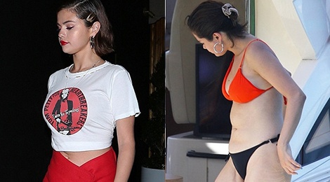 Selena Gomez khoe bung phang li sau khi bi che beo, vong 2 chay xe hinh anh