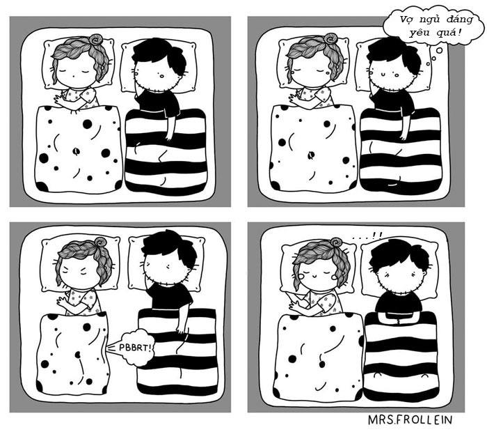 Bo tranh cuoc song met moi cua vo chong moi cuoi anh 3