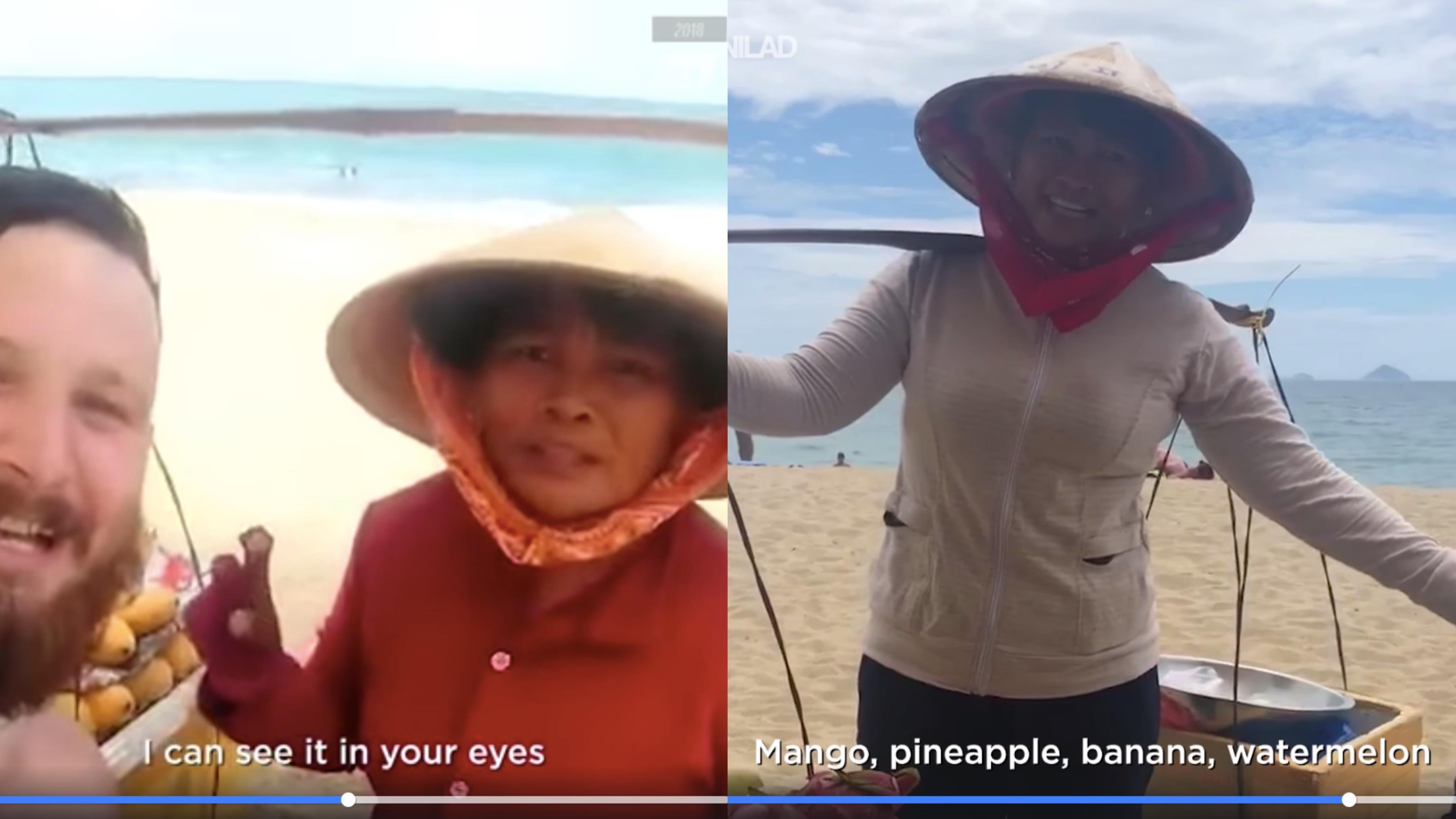 Cô bán hàng rong nói tiếng Anh như gió ảnh 1 Co ban hang rong noi tieng Anh nhu gio anh 1