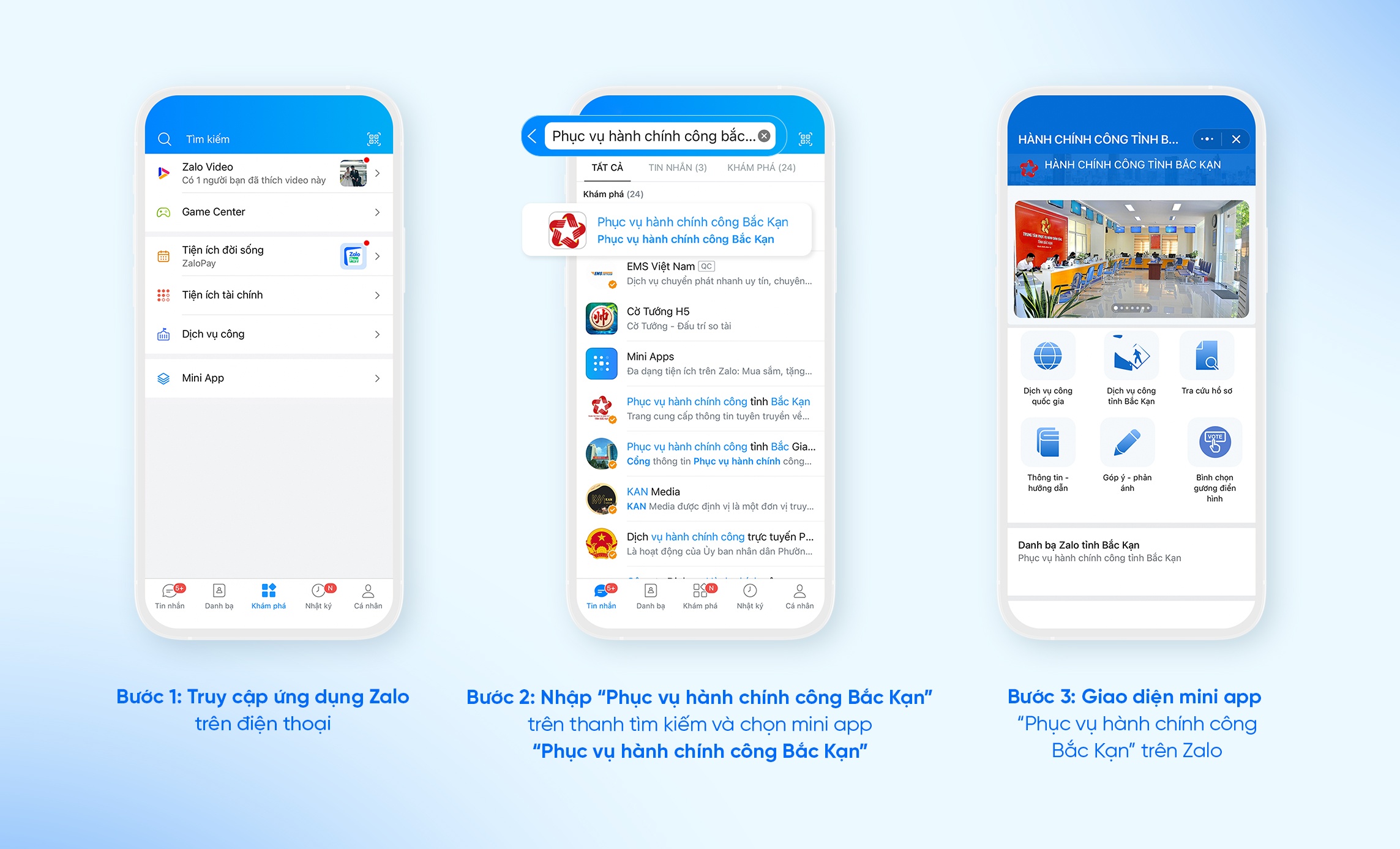 dich vu cong,  Ho Ba Be,  chuyen doi so,  nguoi dong bao,  Zalo anh 1