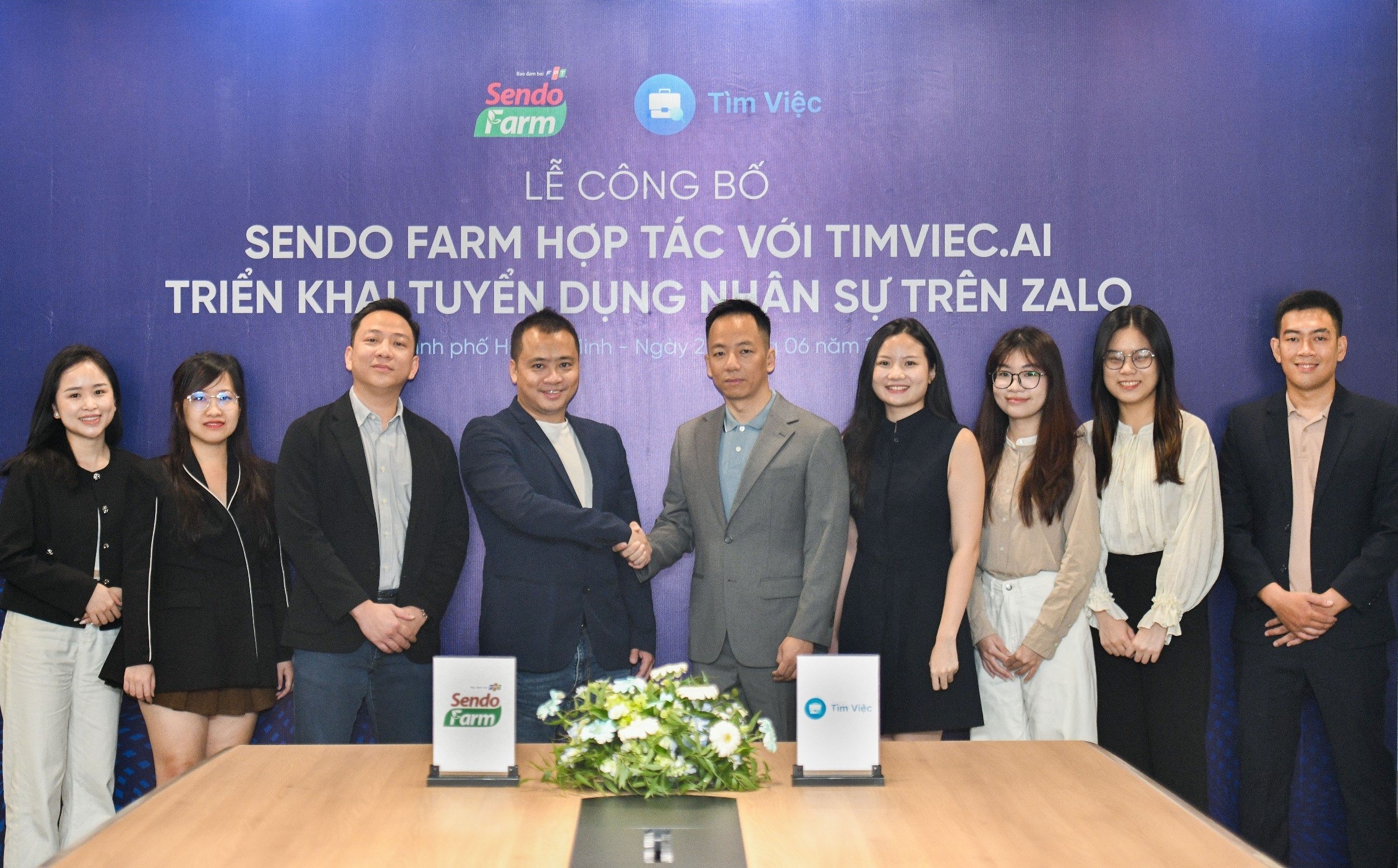 Sendo Farm va Timviec.ai hop tac tuyen dung nhan su tren Zalo hinh anh