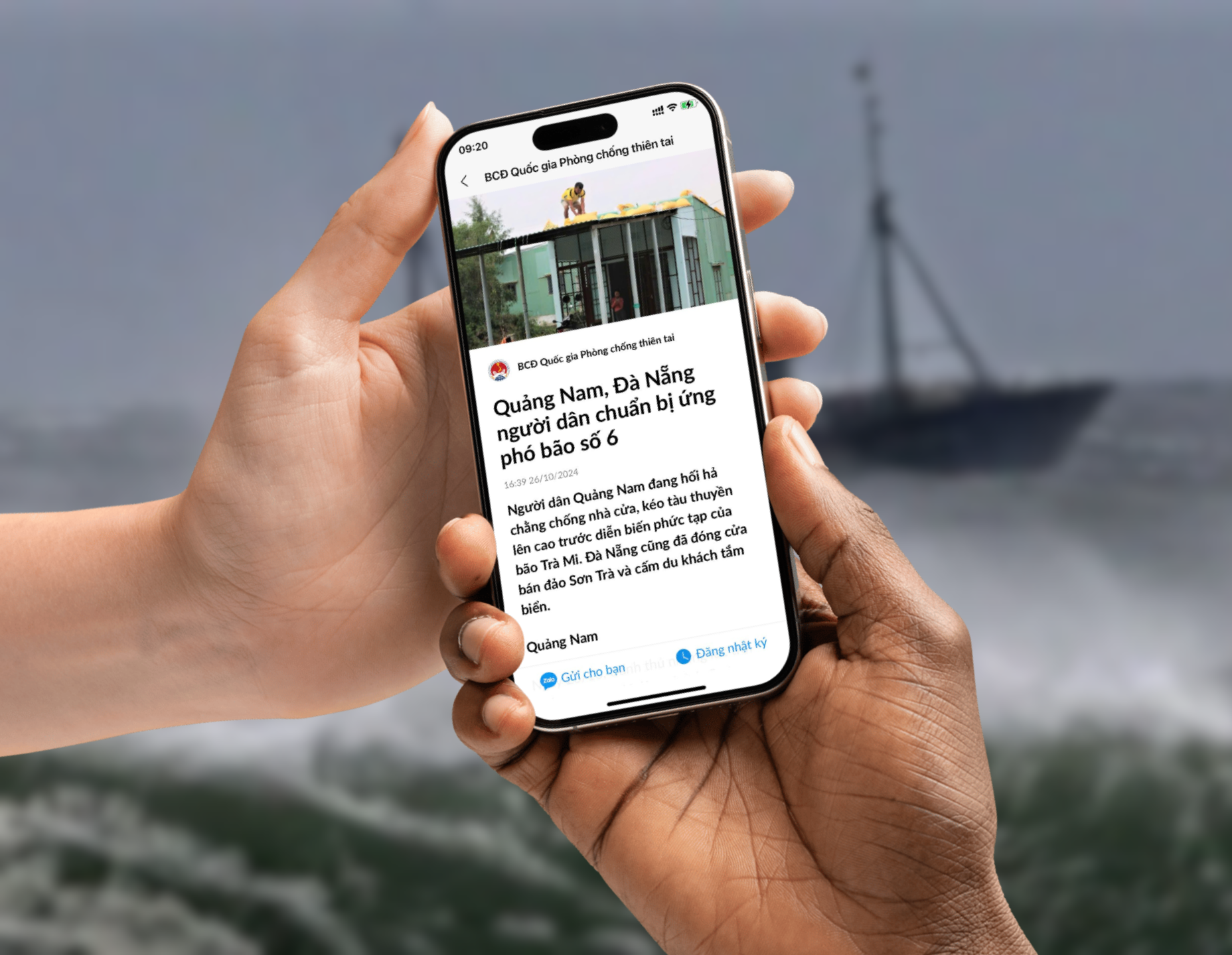 Zalo ho tro gui 14 trieu tin nhan den nguoi dan vung bao Tra Mi hinh anh