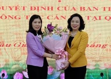 Chu tich Hoi Lien hiep Phu nu Thanh pho lam Bi thu Quan uy Cau Giay hinh anh