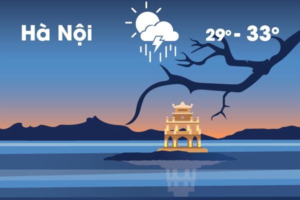 Thoi tiet ngay 24/6: Ha Noi mua, Trung Bo nang nong gay gat hinh anh