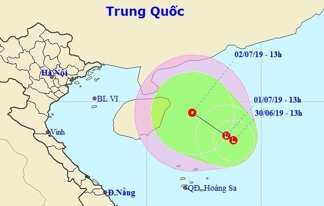 Xuat hien vung ap thap tren Bien Dong, co the huong vao Viet Nam hinh anh