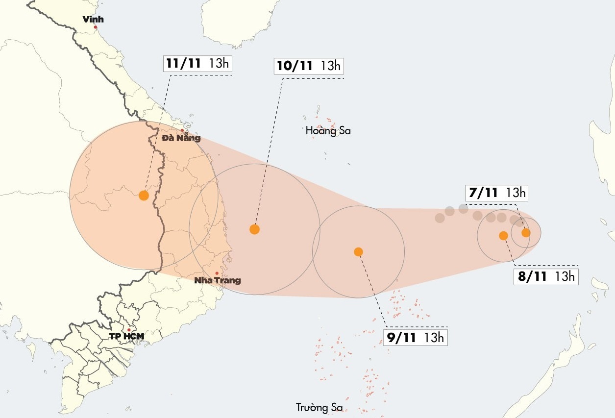 Kịch bản di chuyển của bão số 6 ảnh 2 Kich ban di chuyen cua bao so 6 anh 2