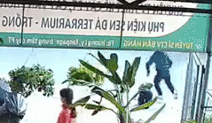 Canh nam thanh nien lao dau vao xe buyt tu tu hinh anh