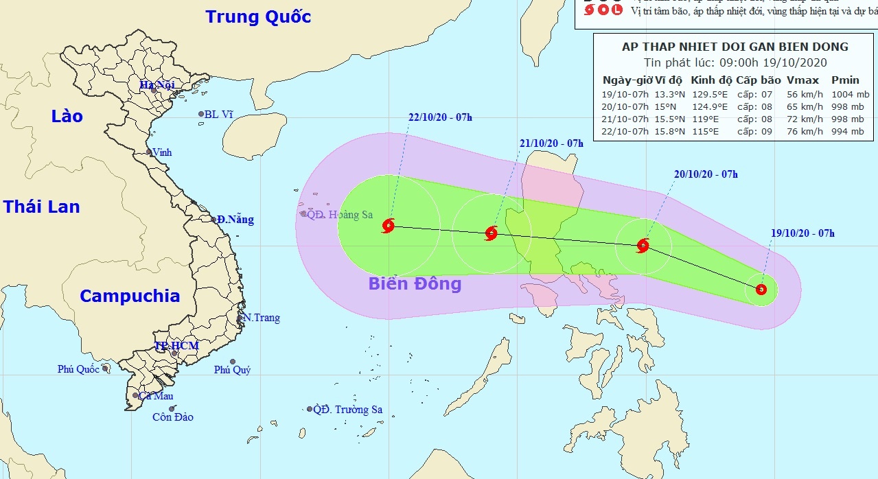 bao tren Bien Dong huong vao mien Trung anh 1