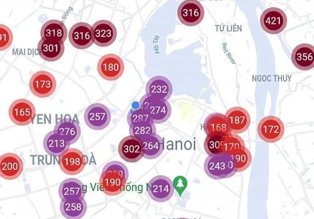 Canh bao 'tim' khap noi, Ha Noi o nhiem khong khi nghiem trong hinh anh