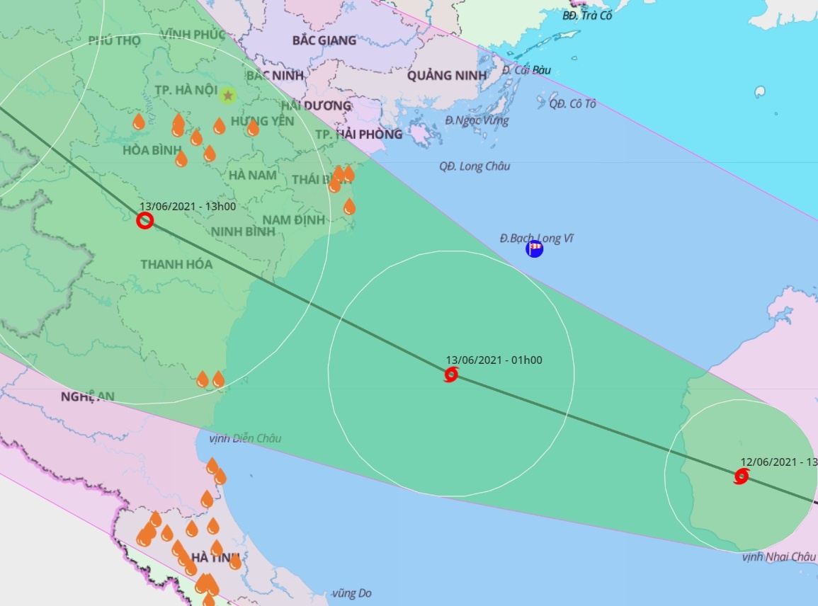 Bao so 2 hinh thanh, huong vao Hai Phong - Nghe An hinh anh