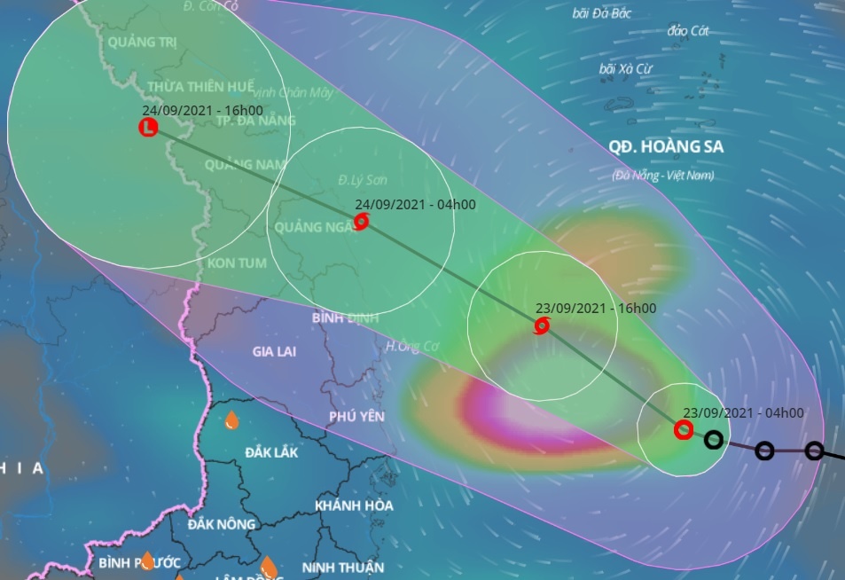 Ap thap nhiet doi huong vao Ha Tinh - Binh Dinh hinh anh