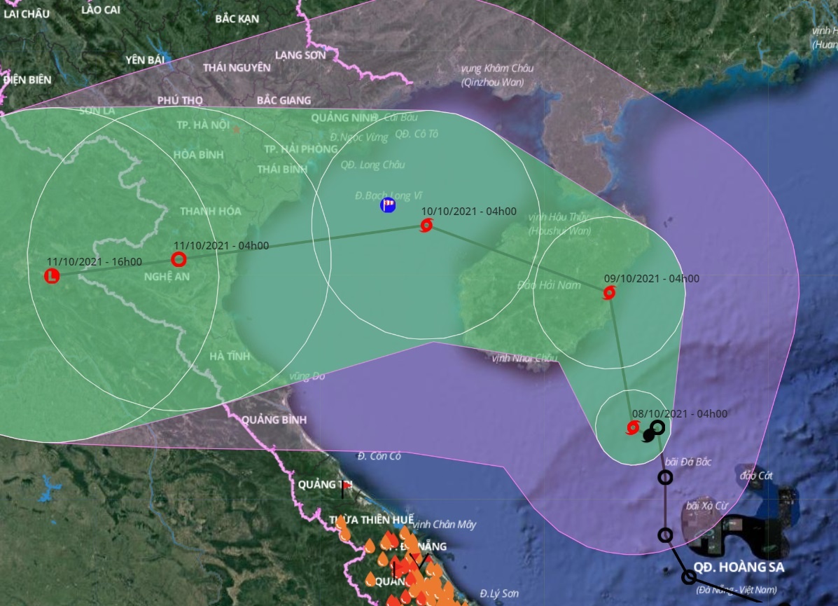 Bao so 7 hinh thanh, huong vao vinh Bac Bo hinh anh