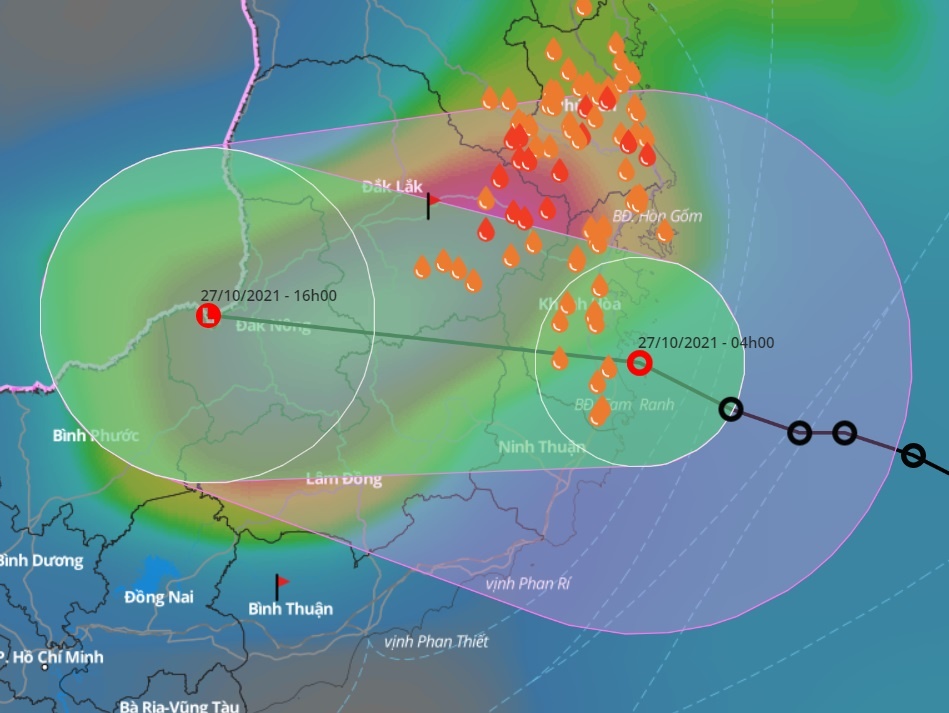 Ap thap nhiet doi vao bo, Binh Dinh - Ninh Thuan mua 200 mm hinh anh