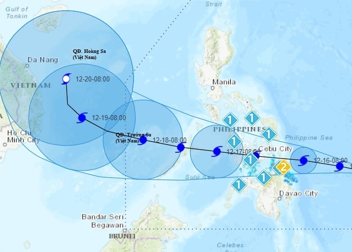 Khi vao Bien Dong, bao Rai se gay mua lon o mien Trung va Nam Bo hinh anh