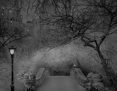 Central Park am u khong mot bong nguoi vao ban dem hinh anh