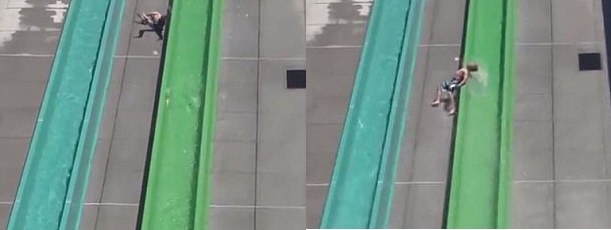 Be 10 tuoi vang khoi mang truot nuoc trong ngay khai truong cong vien hinh anh