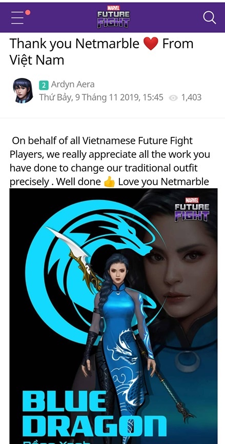 Fan Việt cảm ơn Marvel vì sửa lại Thanh Long ảnh 1 Fan Viet cam on Marvel vi sua lai Thanh Long anh 1