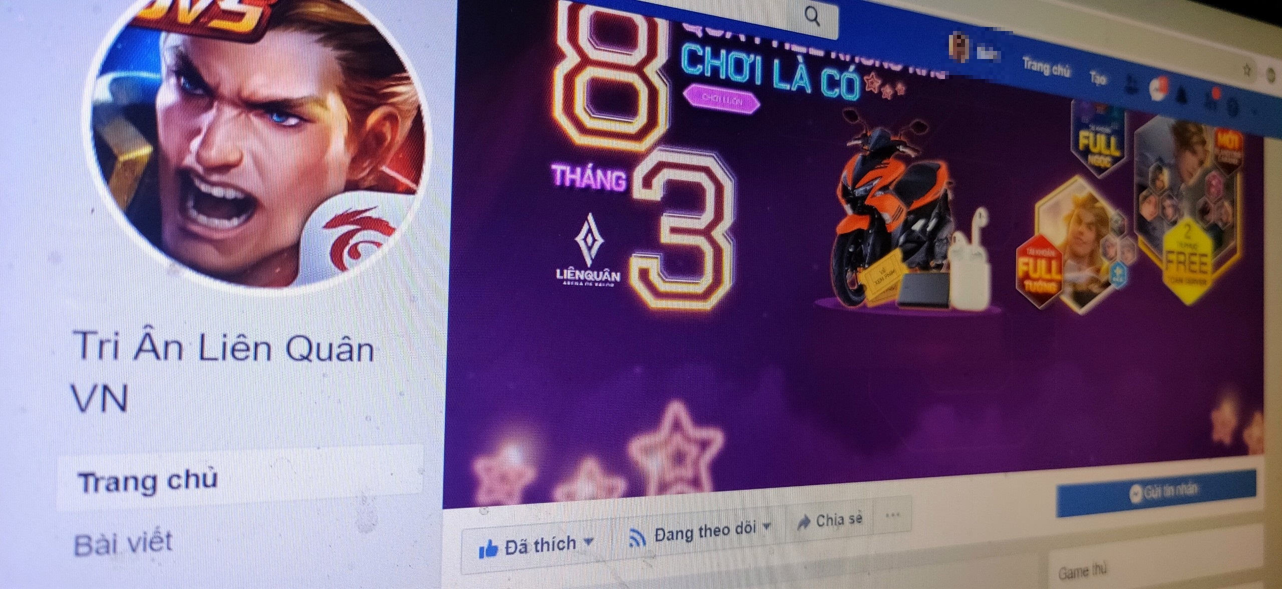 Quang cao lua dao tai khoan Lien Quan lan tran tren Facebook hinh anh