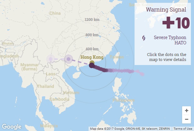 bão Hato đổ bộ Hong Kong ảnh 1 bao Hato do bo Hong Kong anh 1