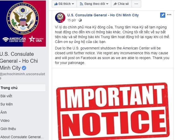 Trung tam Hoa Ky tai VN dung hoat dong do chinh phu My dong cua hinh anh