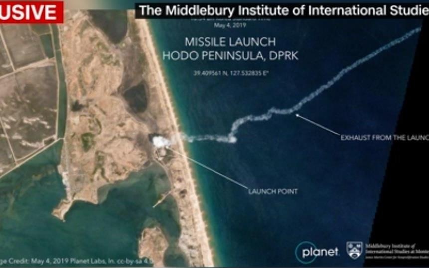 Anh ve tinh 'trieu lan co mot' ve vet khoi ten lua Trieu Tien hinh anh