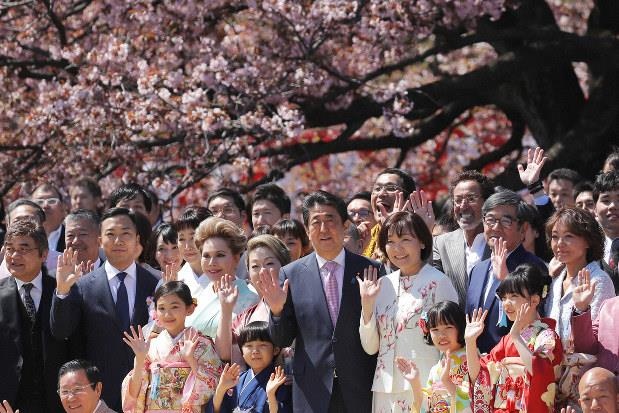 Thu tuong Nhat huy tiec ngam hoa anh dao vi bi chi trich hoang phi hinh anh