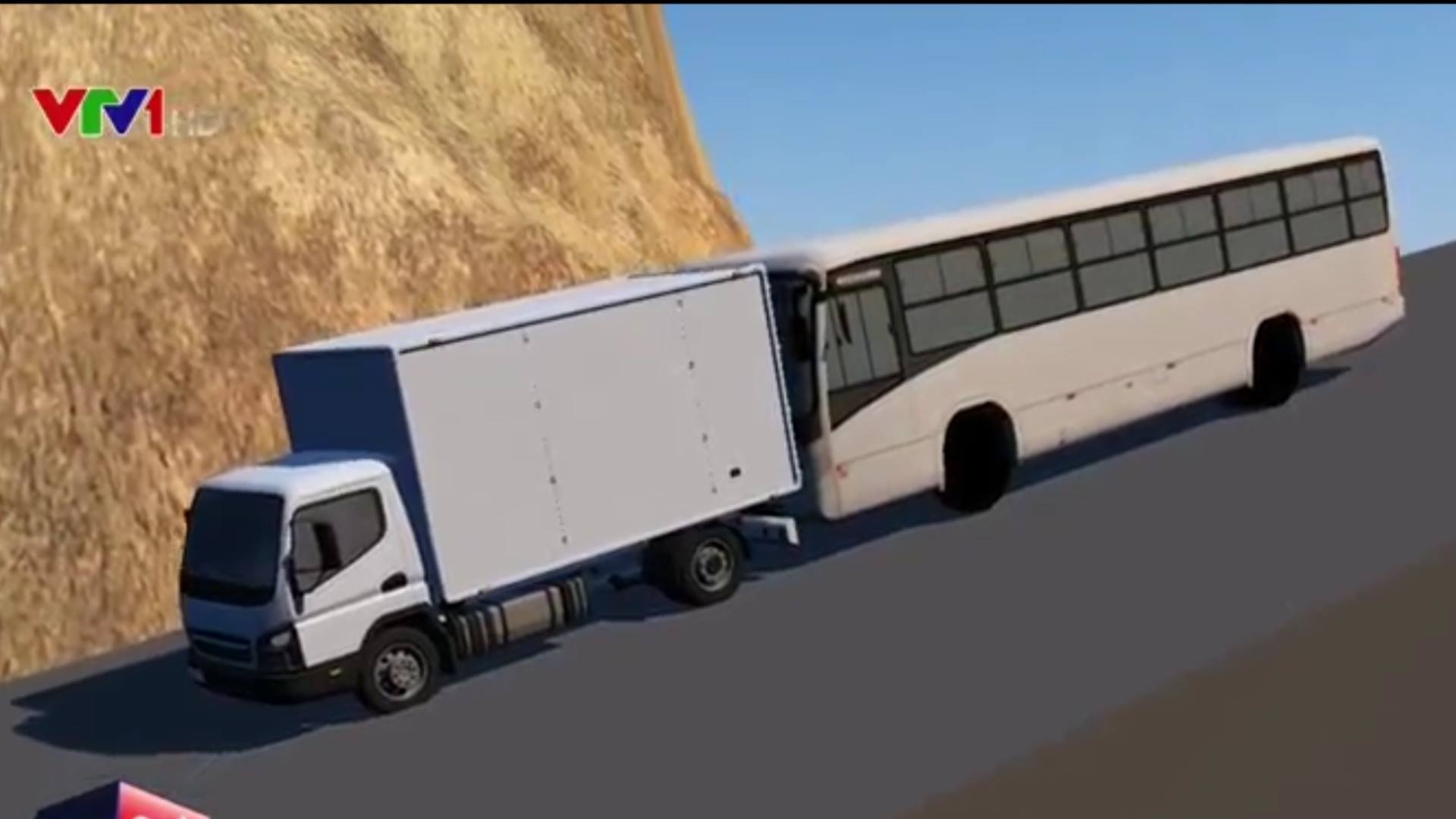 Clip mo phong xe tai cuu xe khach mat thang hinh anh