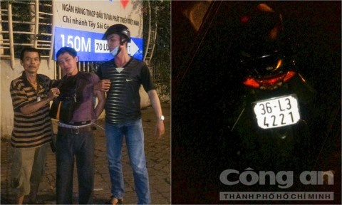 'Hiep si' va trinh sat tom gon nguoi dan ong giat tui xach hinh anh