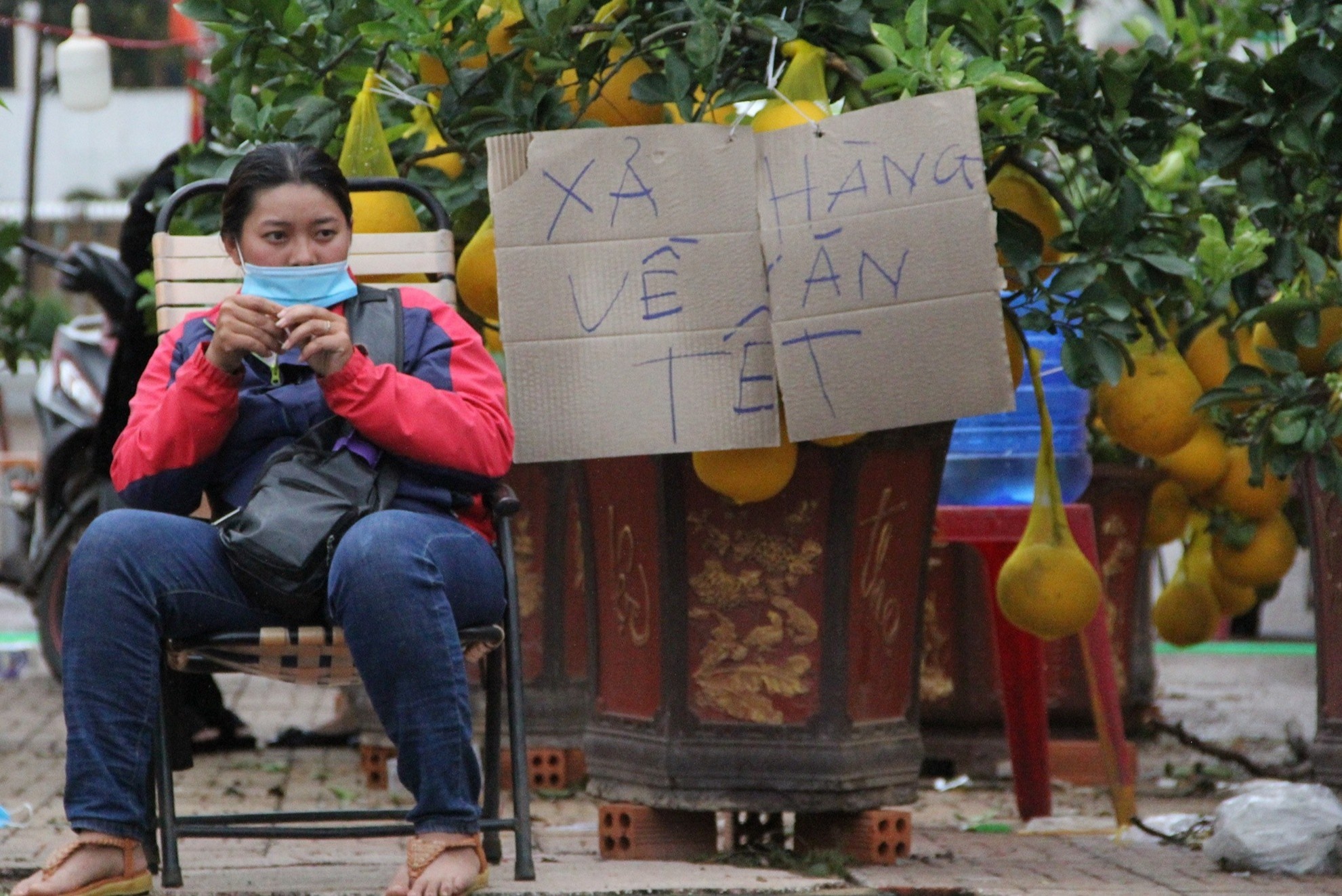 Vang khach, nguoi buon hoa Tet treo bien xa hang hinh anh