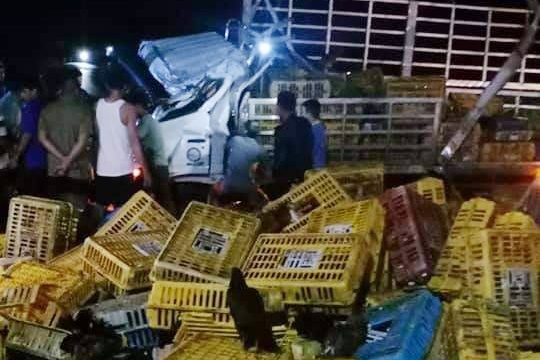 Xe cho ga mat lai, tai xe va phu xe tu vong hinh anh