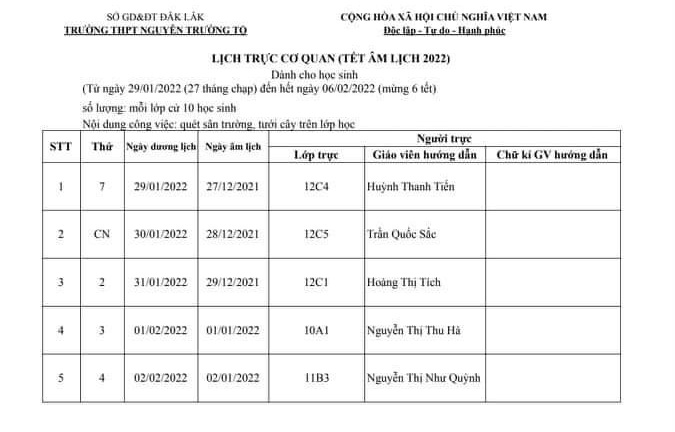Truong phan cong hoc sinh truc Tet anh 1