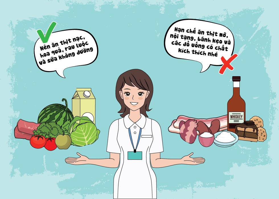 Bác sĩ Dzoãn Thị Tường Vi - nguyên Trưởng khoa Dinh dưỡng Bệnh viện 198 - chuyên gia từng tư vấn nhiều chế độ dinh dưỡng hợp lý cho phụ nữ thừa cân cho biết giảm cân đòi hỏi một quá trình kiên trì và lâu dài dựa trên nguyên tắc giảm lượng calo vào cơ thể một cách từ từ. Vi chuyên gia không khuyến khích các chế độ ăn cắt giảm toàn bộ lượng tinh bột hoặc chất đạm bởi chúng chỉ có tác dụng ép cân trong một thời gian ngắn, sau đó cơ thể dễ béo trở lại, đặc biệt rất dễ suy nhược, thiếu chất gây nên nhiều bệnh nguy hiểm. Theo đó, để giảm cân bạn vẫn có thể ăn uống như bình thường chỉ cần lưu ý ưu tiên thịt nạc, cua, cá ít béo, giò nạc, sữa chua, sữa đậu nành, rau và hoa quả tươi ít ngọt. Dầu thực vật nên dùng 10-20g/ngày. Muối dưới 6g/ngày. Bạn cần tránh: thịt mỡ, nội tạng động vật, bánh kẹo ngọt, nước ngọt, rượu bia, chất kích thích... Hạn chế muối và mỳ chính.