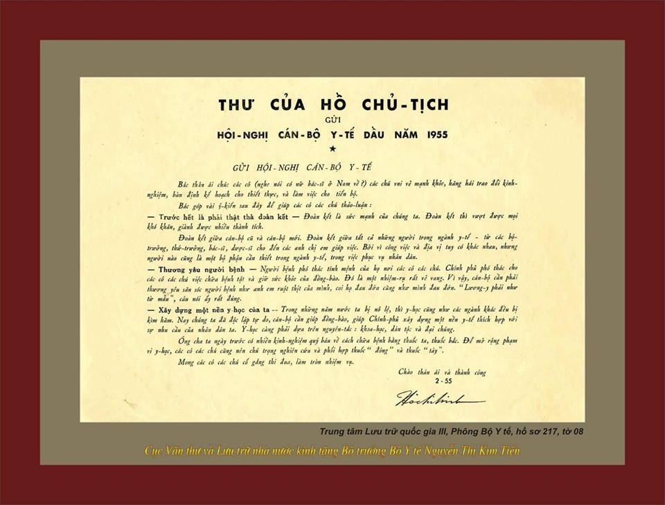 Bo Y te tiep nhan thu dan do cua Bac Ho tu nam 1955 hinh anh