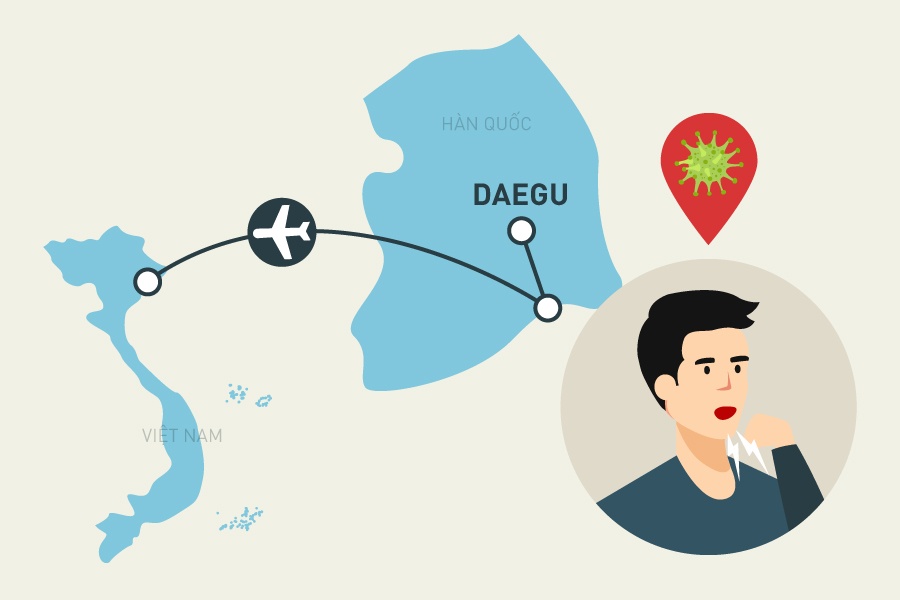 Hanh trinh di chuyen cua benh nhan mac Covid-19 tro ve tu Han Quoc hinh anh