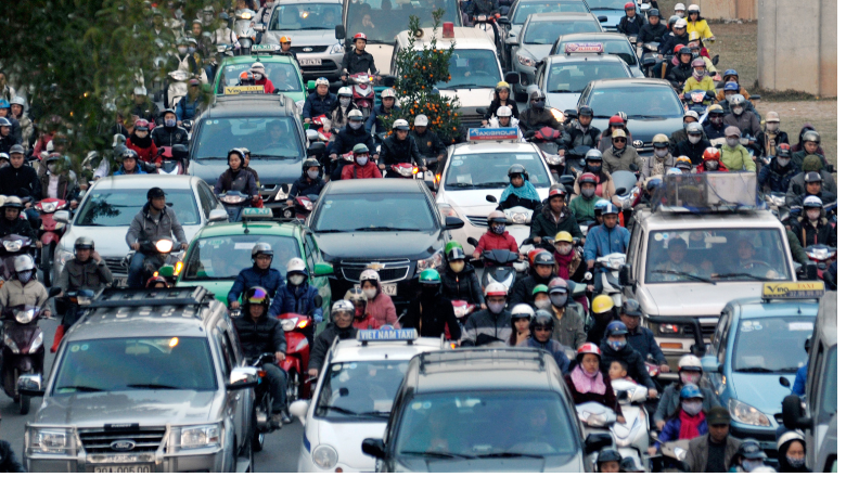 Leo via he, duong tau vi ket xe ngay can Tet hinh anh