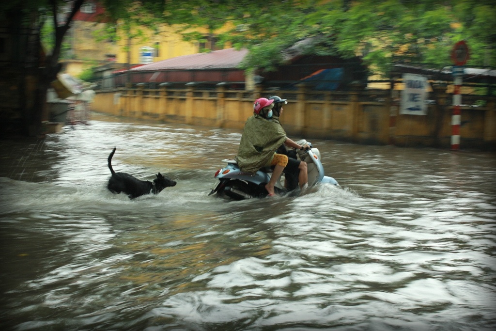 Ha Noi ngap sau sau tran mua lon trong dem hinh anh