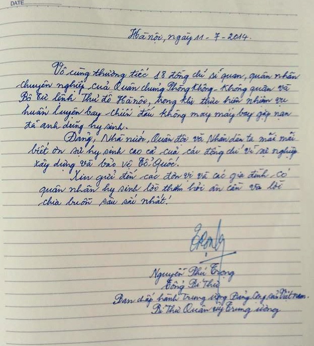 Nhung dong luu but tu biet 18 chien si vu may bay roi hinh anh